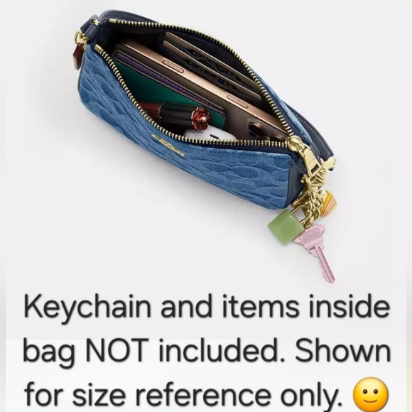 🔥NEW COACH Nolita 19 In Signature Denim, Navy Leather Trim, Gold Hardware - Picture 8 of 9